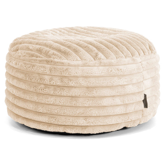 Puff Taburete - Pana de Felpa Ultra Crema 01