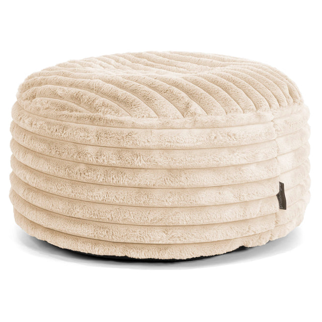 Puff Taburete - Pana de Felpa Ultra Crema 01