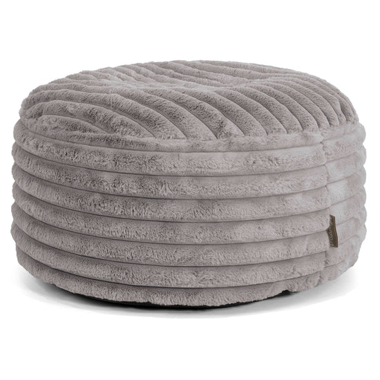 Puff Taburete - Pana de Felpa Ultra Gris 01