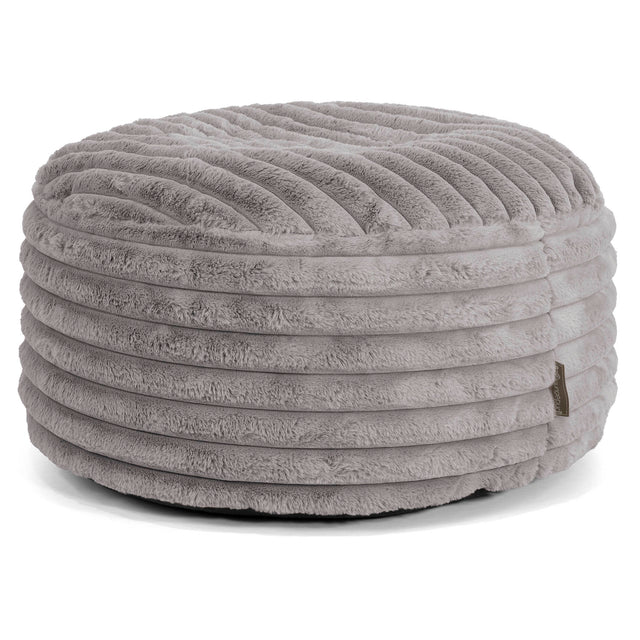 Puff Taburete - Pana de Felpa Ultra Gris 01