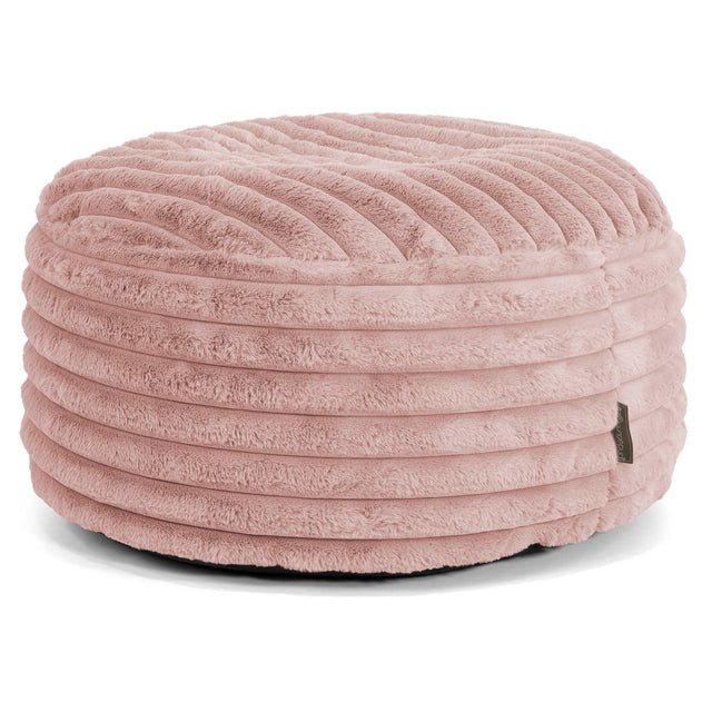 Puff Taburete - Pana de Felpa Ultra Rosa Empolvado 01