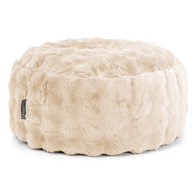Puff Taburete - Piel Sintética de Burbuja Crema 01