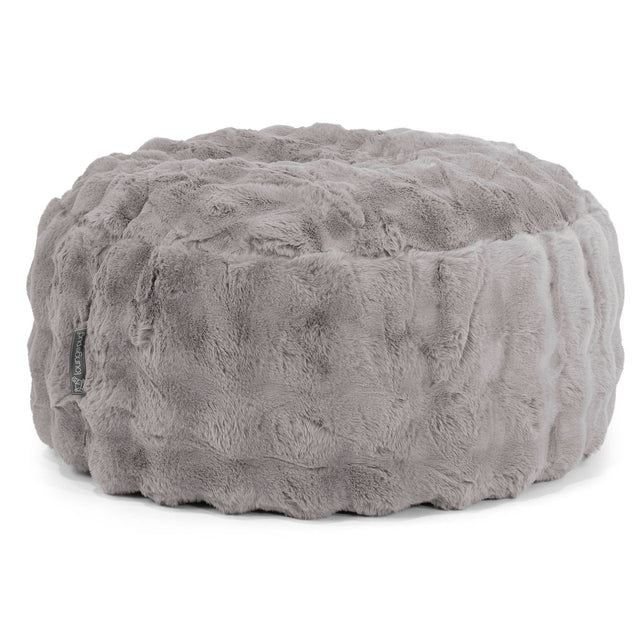 Puff Taburete - Piel Sintética de Burbuja Gris 01