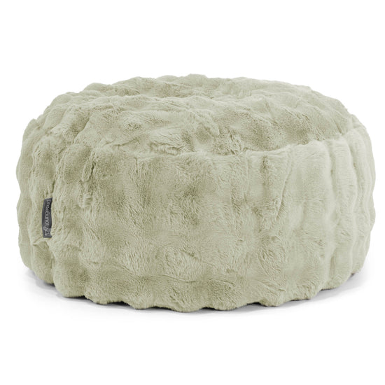 Puff Taburete - Piel Sintética de Burbuja Verde Salvia 01