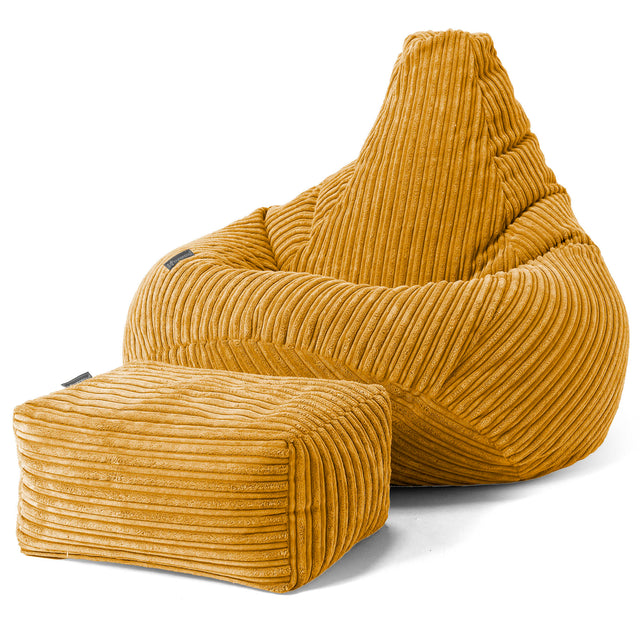 Silla De Juego Puf - Pana Clásica Miel Dorada 01