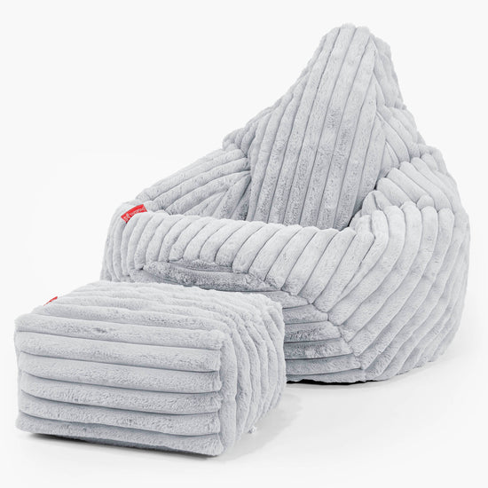 Silla De Juego Puf - Pana de Felpa Ultra Azul Huevo de Pato 01