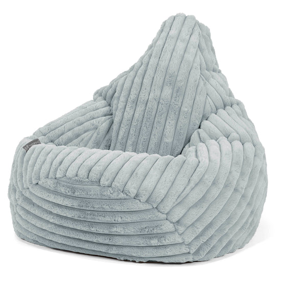 Silla De Juego Puf - Pana de Felpa Ultra Azul Huevo de Pato 02
