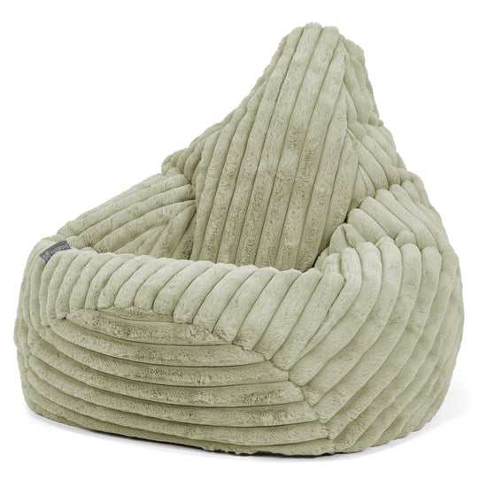 Silla De Juego Puf - Pana de Felpa Ultra Verde Salvia 02