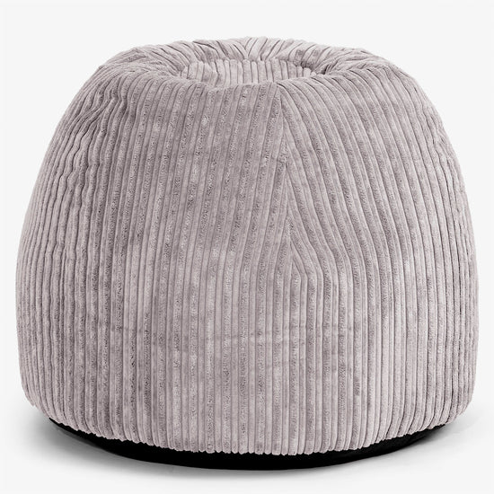 Silla Pouf de Oficina Ergonómica - Pana Clásica Gris Plata - 01