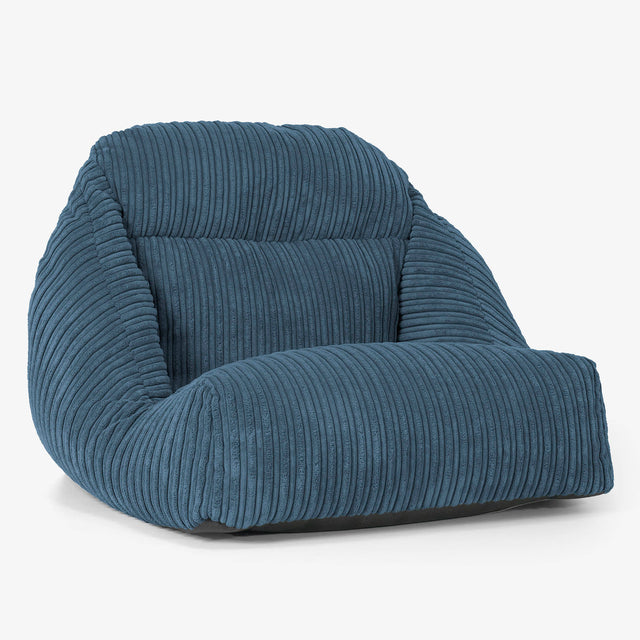 Silla Puff de Suelo Aya - Pana Clásica Azul marino 01