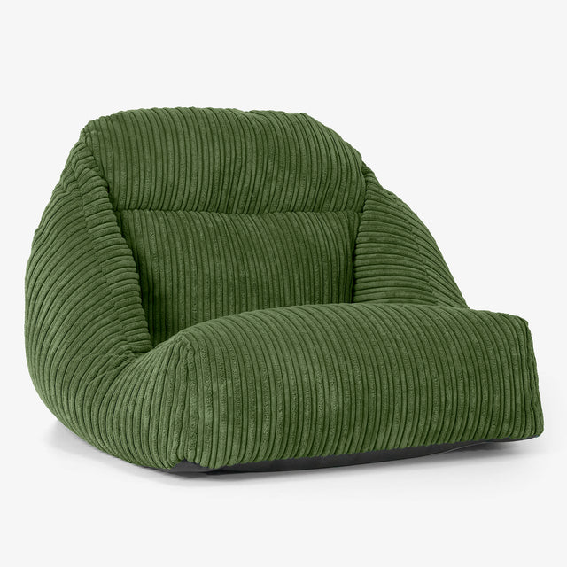 Silla Puff de Suelo Aya - Pana Clásica Bosque Verde 01