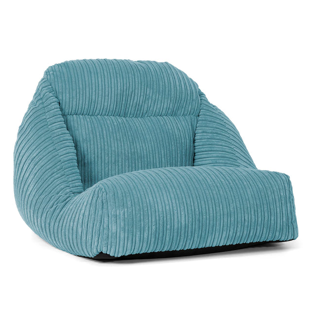Silla Puff de Suelo Aya - Pana Clásica Egeo Azul 01