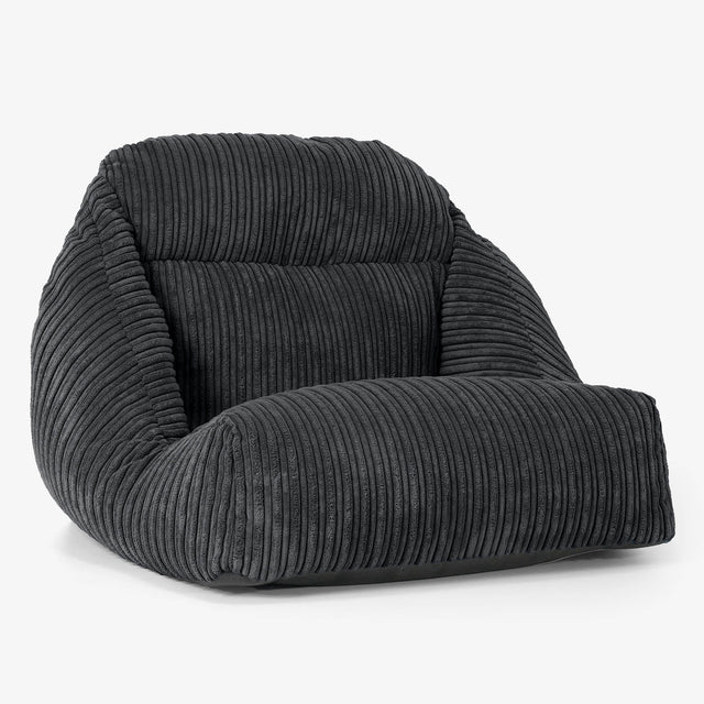 Silla Puff de Suelo Aya - Pana Clásica Negro 01