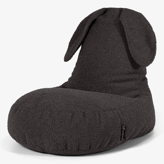 Silla Puff Infantil Animal Conejo de 2 a 6 años - Boucle Grafito 01