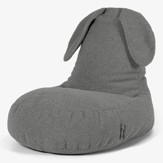 Silla Puff Infantil Animal Conejo de 2 a 6 años - Boucle Gris 01