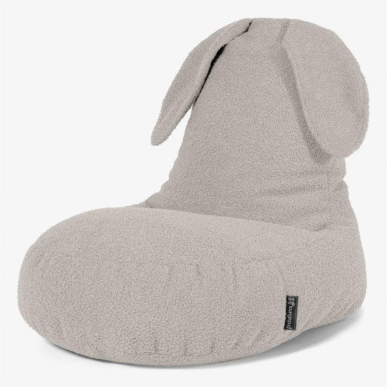 Silla Puff Infantil Animal Conejo de 2 a 6 años - Boucle Marfil 01