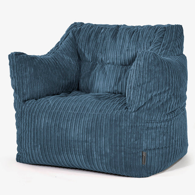 Sillón Puff Victor - Pana Clásica Azul marino 01