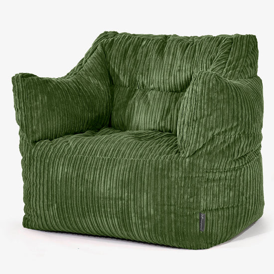 Sillón Puff Victor - Pana Clásica Bosque Verde 01