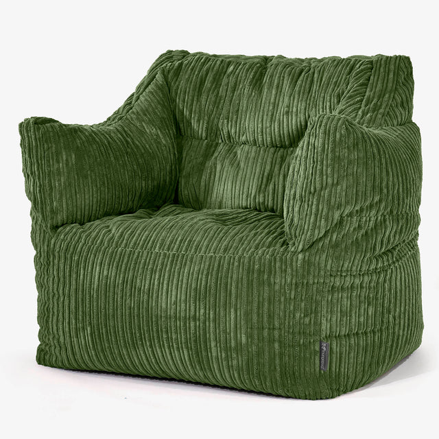 Sillón Puff Victor - Pana Clásica Bosque Verde 01