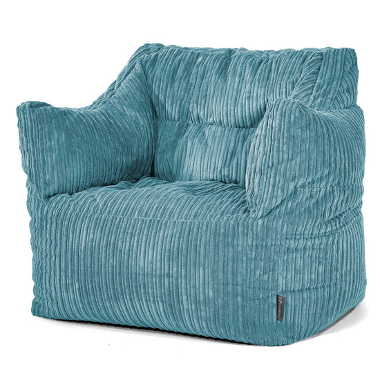 Sillón Puff Victor - Pana Clásica Egeo Azul 01