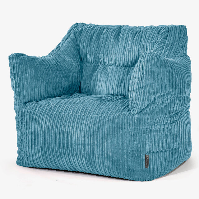 Sillón Puff Victor - Pana Clásica Egeo Azul 01