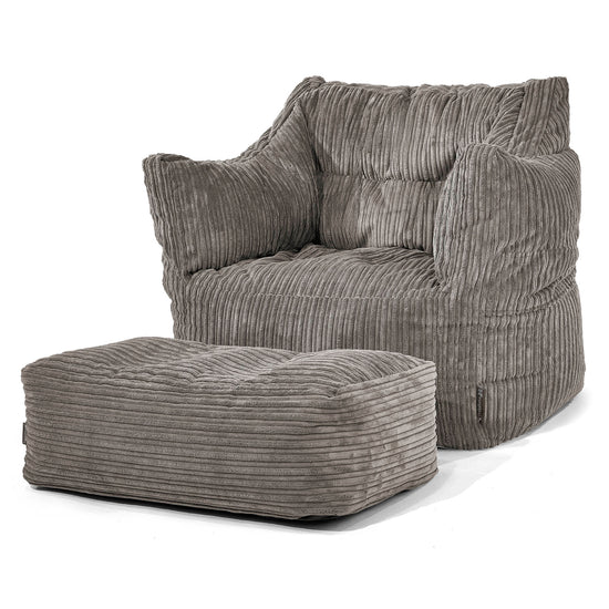 Sillón Puff Victor - Pana Clásica Grafito 02
