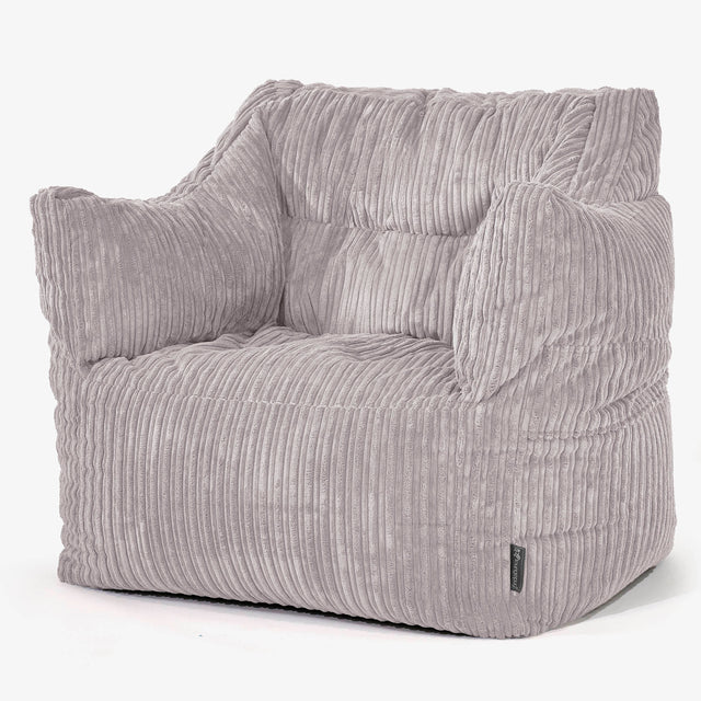 Sillón Puff Victor - Pana Clásica Gris Plata 01