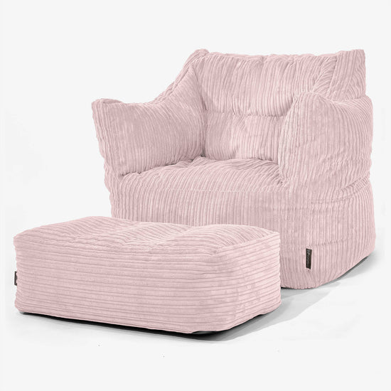 Sillón Puff Victor - Pana Clásica Rosa Claro 02