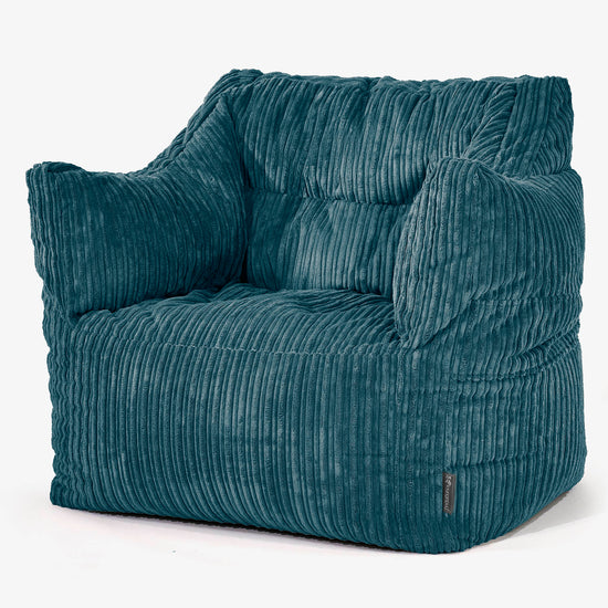 Sillón Puff Victor - Pana Clásica Turquesa 01