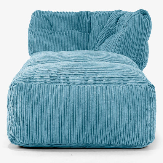 Sofá Modular Puf, Sección Chaise Derecha - Pana Clásica Egeo Azul 02