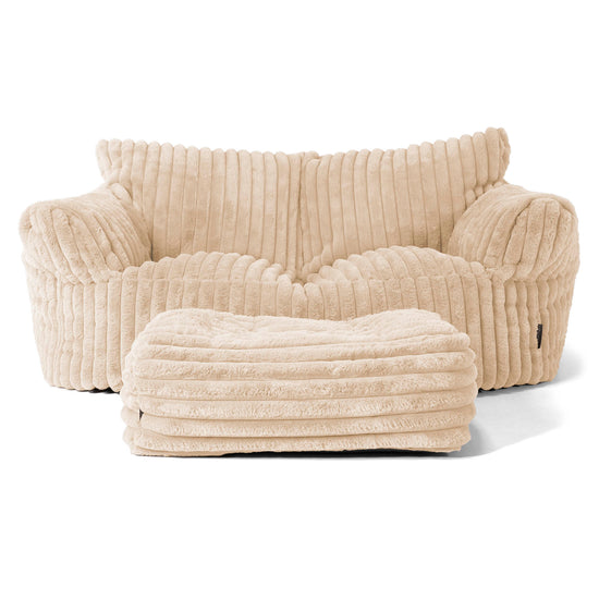Puf Sofá Josephine - Pana de Felpa Ultra Crema 02