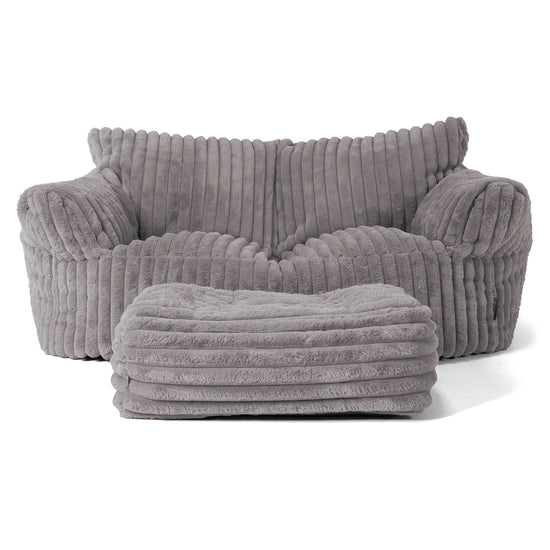 Puf Sofá Josephine - Pana de Felpa Ultra Gris 02