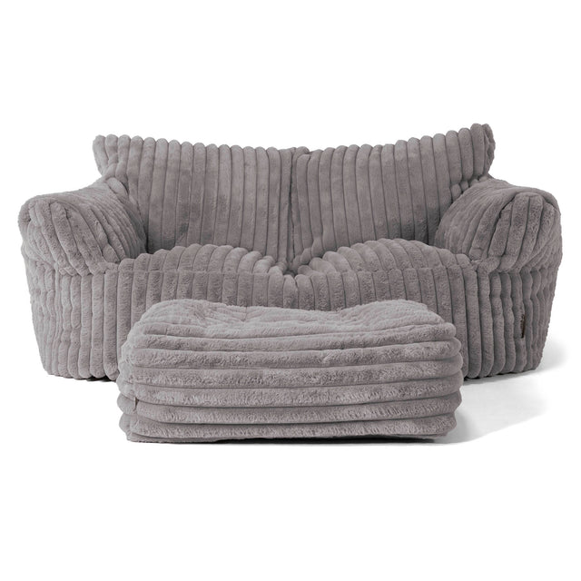 Puf Sofá Josephine - Pana de Felpa Ultra Gris 02