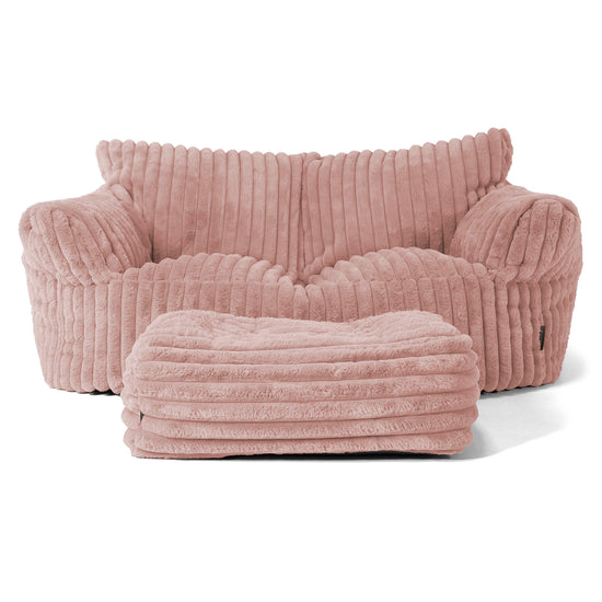 Puf Sofá Josephine - Pana de Felpa Ultra Rosa Empolvado 02