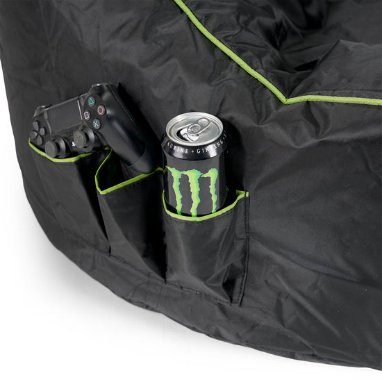 Puff Gaming Estilo Asiento de Coche - Negro / Verde 07