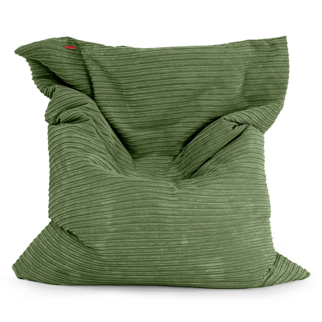Puff Gigante Cama XL - Pana Clásica Bosque Verde 01