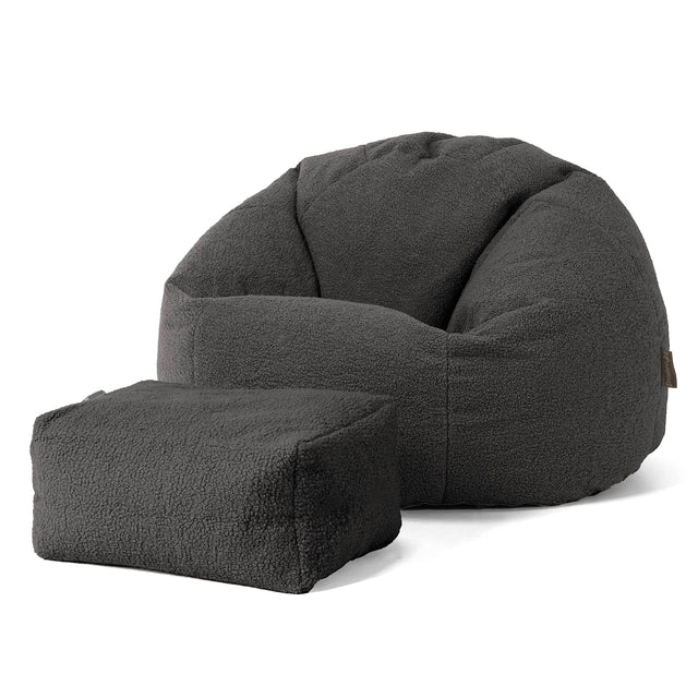 Puff Redondo - Boucle Grafito 02
