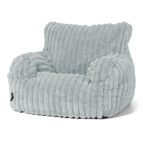 Puff Sillón Josephine - Pana de Felpa Ultra Azul Huevo de Pato 01