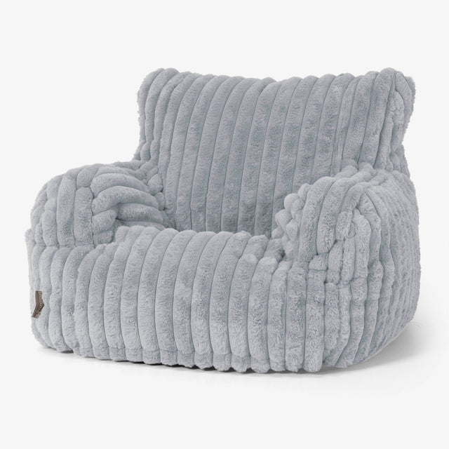 Puff Sillón Josephine - Pana de Felpa Ultra Azul Huevo de Pato 01