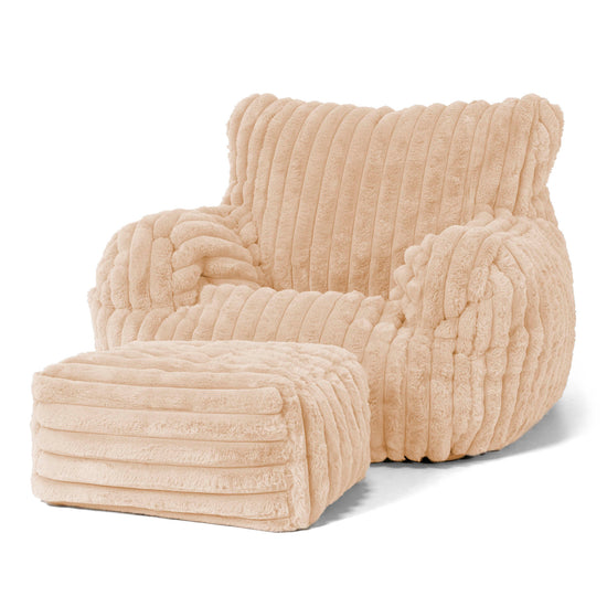Puff Sillón Josephine - Pana de Felpa Ultra Durazno 02