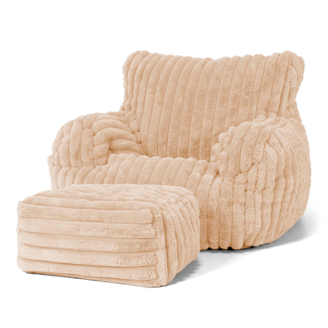 Puff Sillón Josephine - Pana de Felpa Ultra Durazno 02