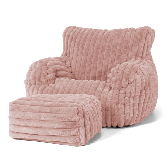 Puff Sillón Josephine - Pana de Felpa Ultra Rosa Empolvado 02