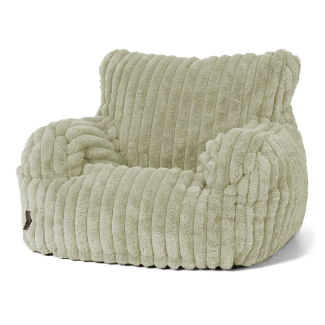 Puff Sillón Josephine - Pana de Felpa Ultra Verde Salvia 01