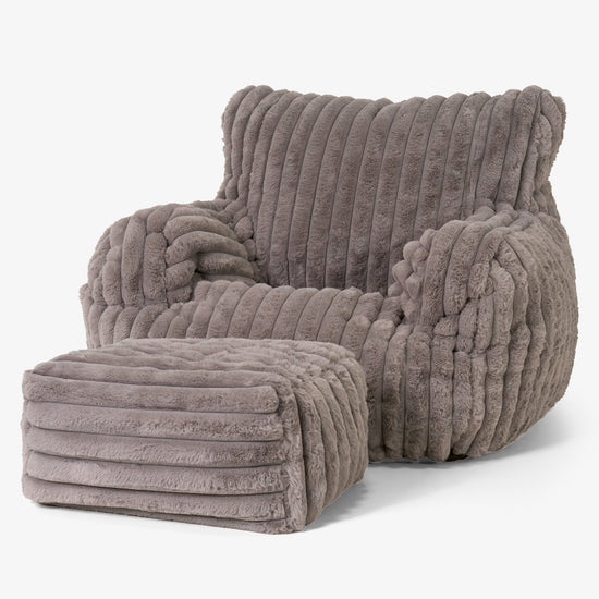 Puff Sillón Josephine - Pana de Felpa Ultra Visón 02
