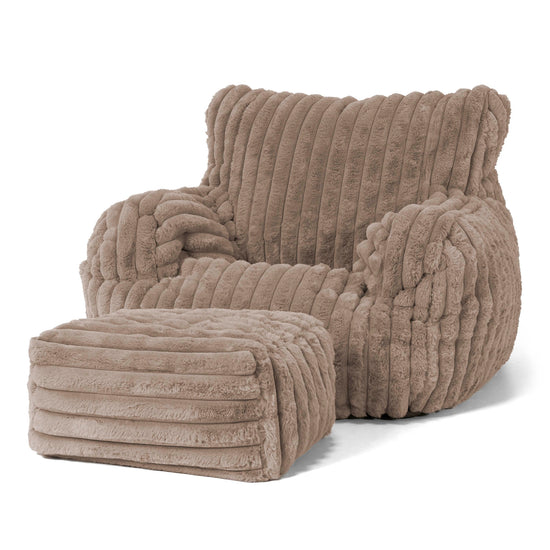 Puff Sillón Josephine - Pana de Felpa Ultra Visón 02