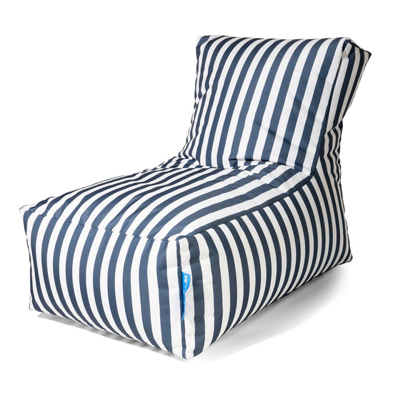 Puff Tumbona Exterior - Rayas Azul Marino 02