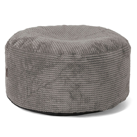 Reposapiés Gigante Redondo - Pompón Carbón Gris 01