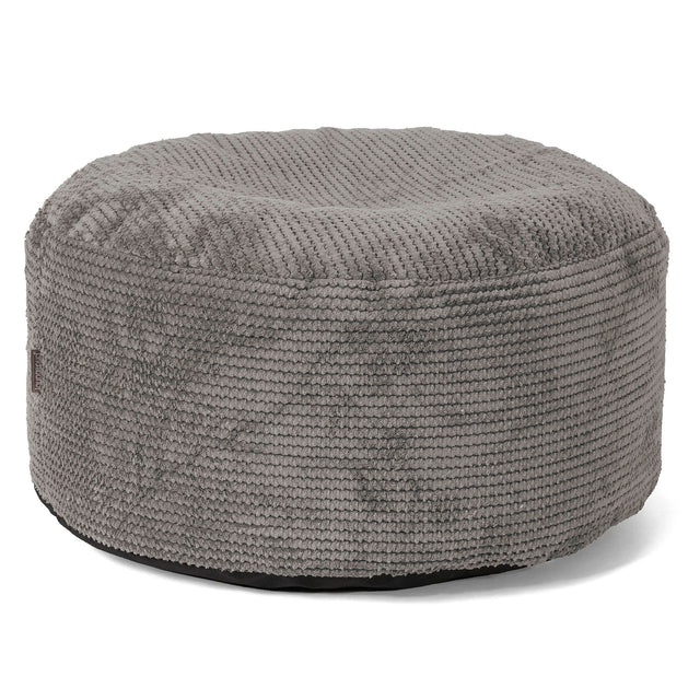 Reposapiés Gigante Redondo - Pompón Carbón Gris 01