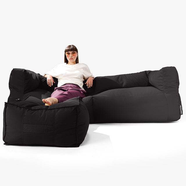Big Bertha Original, SoleiStorm™ Ultra 2000 h+ Puf Sofá 3 plazas, Olefin Negro
