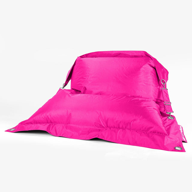 Puff Gigante Cama XXL 'Con Correas' - SmartCanvas™ Rosa Ciruela 01
